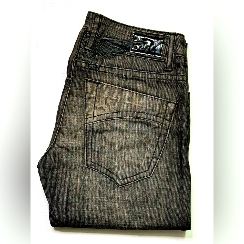 New Men's ROBIN'S JEAN sz 30 Black Wings Straight Jeans